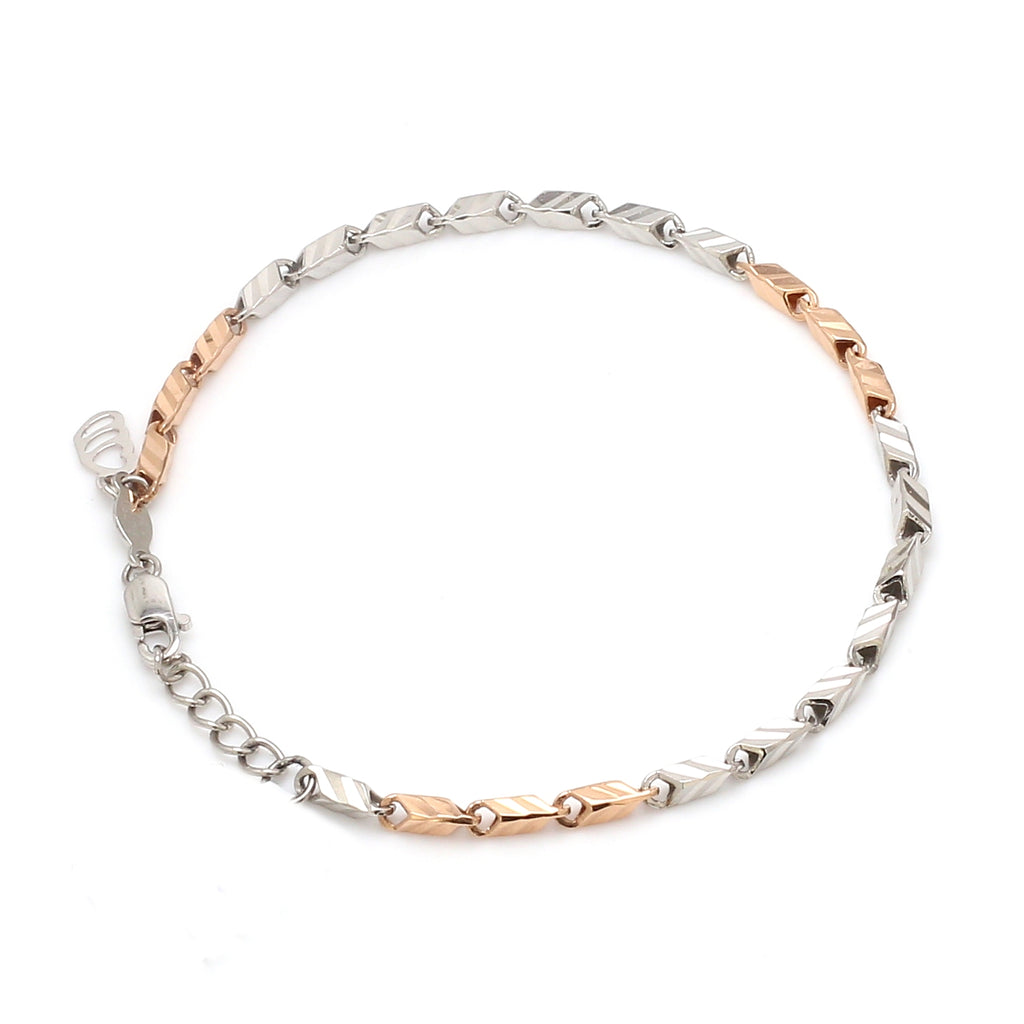 3mm Japanese Platinum & Rose gold Bracelet JL PTB 1262   Jewelove.US