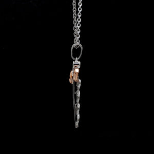 Platinum Caduceus Pendant for Doctors with Rose Gold Wings JL PT P 319   Jewelove.US