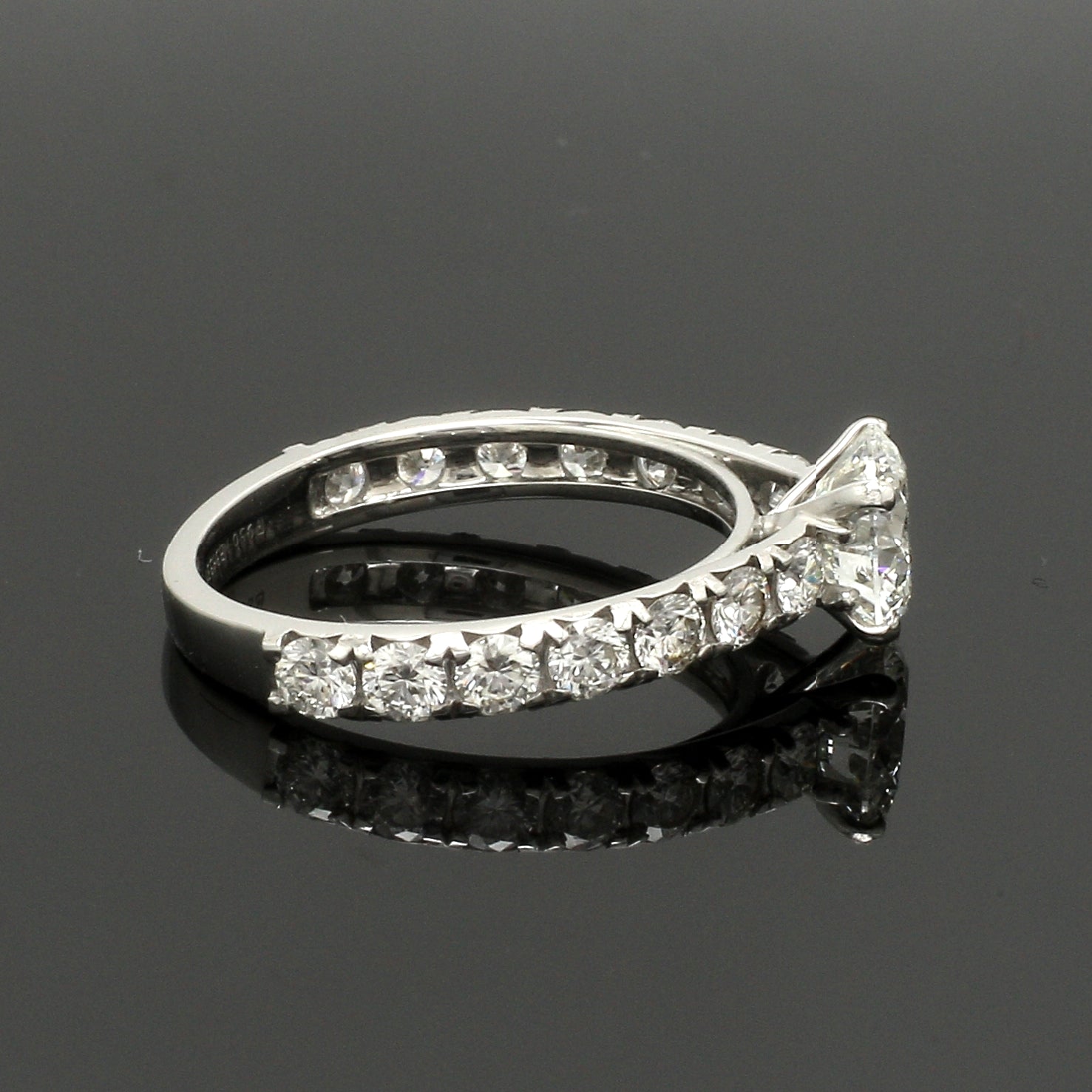 50-Pointer Solitaire Diamond Shank Platinum Ring JL PT 1350   Jewelove.US