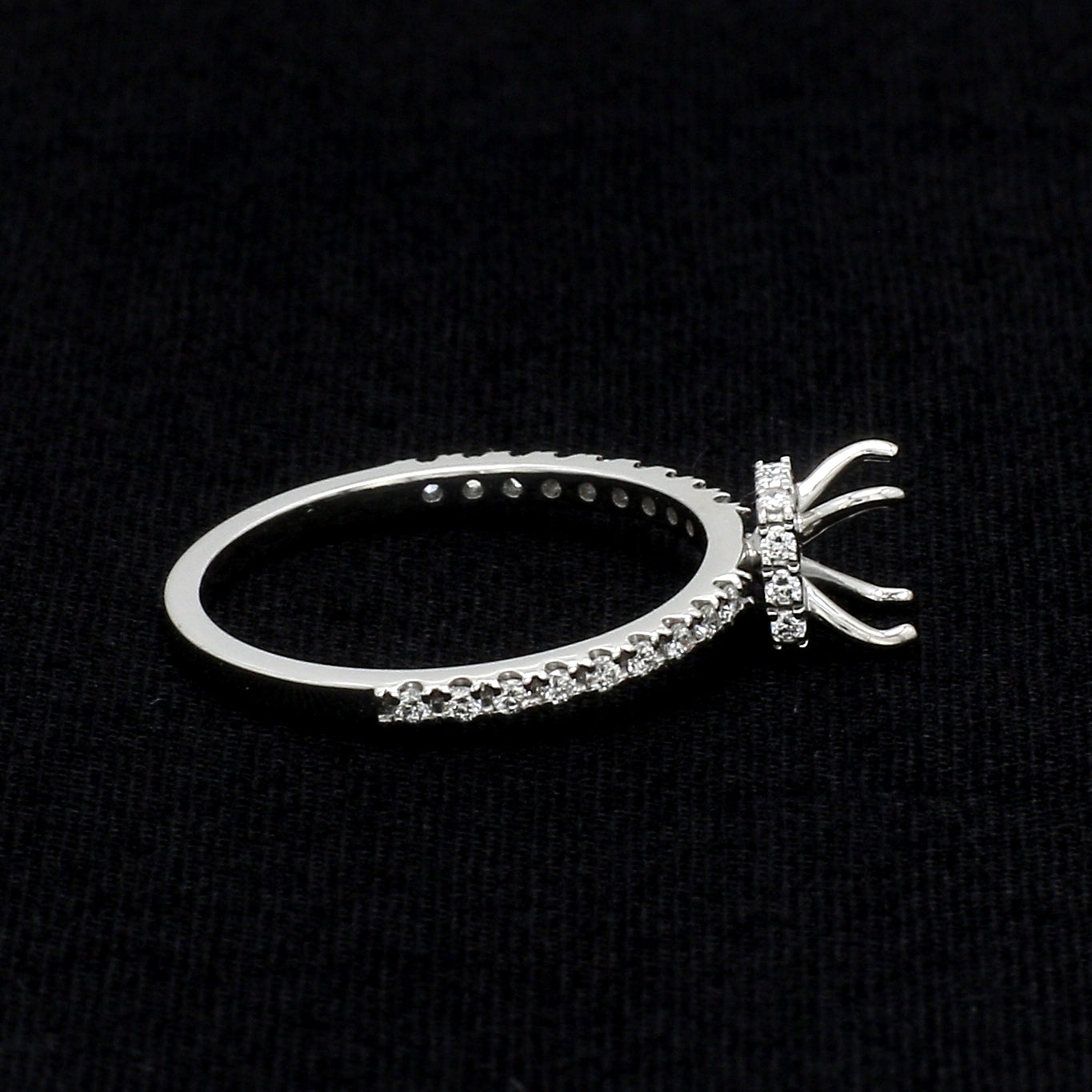 Platinum Solitaire Mounting with Diamond Shank Ring for Women JL PT 1266-Mounting