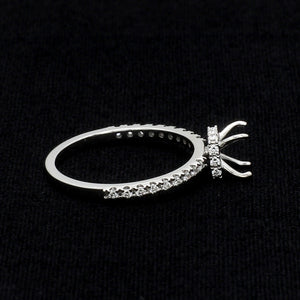 Platinum Solitaire Mounting with Diamond Shank Ring for Women JL PT 1266-Mounting
