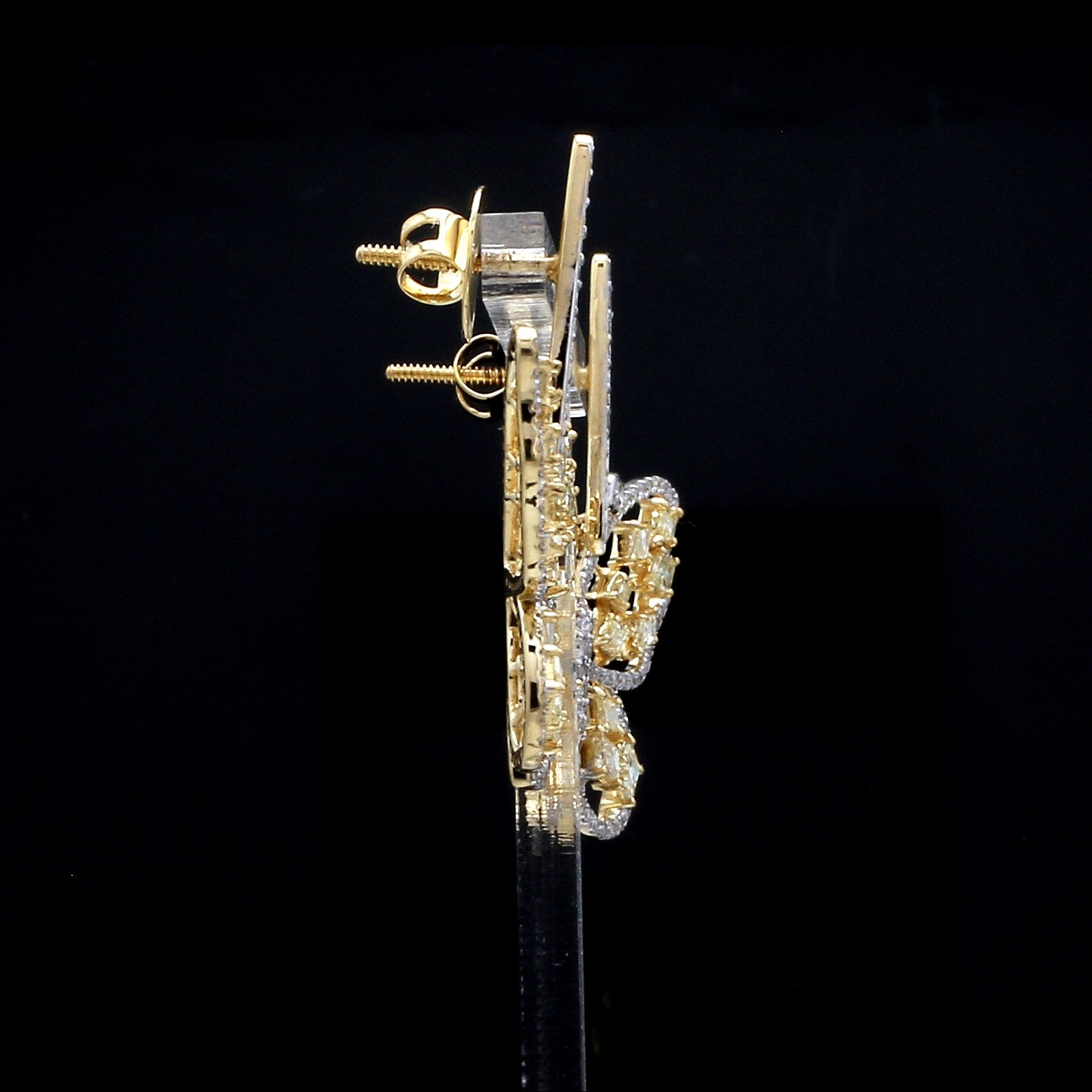 Natural Fancy Color Yellow Diamond Butterfly Earrings JL AU E YD 101