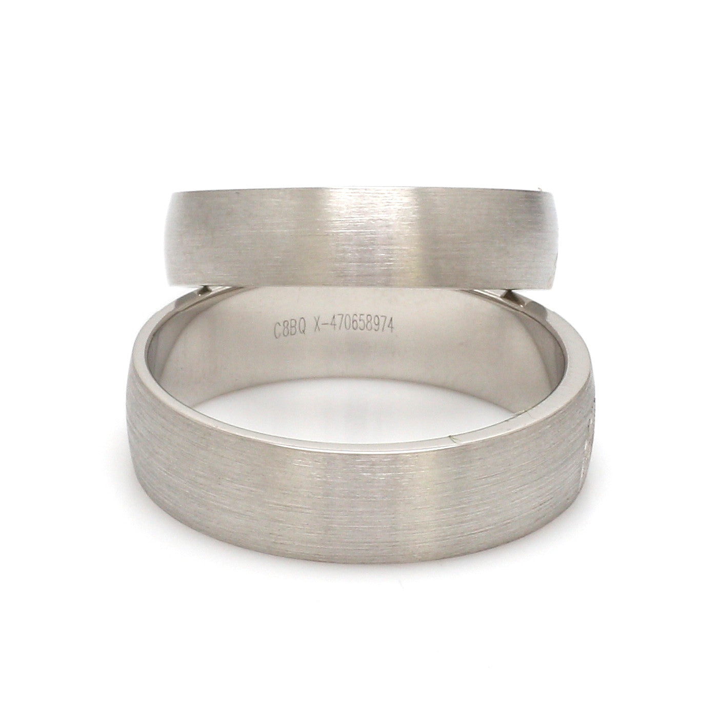 Fingerprints Heart Platinum Love Bands Couple Rings JL PT 1405