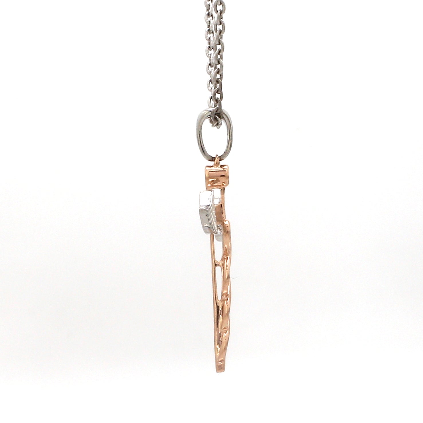 Platinum Rose Gold Caduceus Pendant for Doctors with Wings JL PT P 319-A