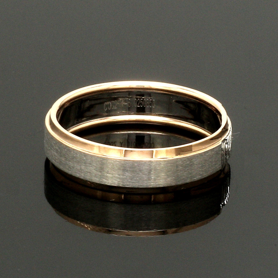 Platinum Love Bands with Rose Gold Ring JL PT 1408