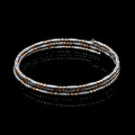 Load image into Gallery viewer, Japanese 3-row Platinum &amp; Rose Gold Bracelet for Women with Diamond Cut Balls JL PTB 1276
