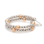 Load image into Gallery viewer, Japanese 2 Row Flexible Platinum Rose Gold Fusion Ring with Diamond Cutting JL PT 1378
