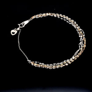 Japanese 5 Line Platinum & Rose gold Fantasy Light Weight Adjustable Bracelet JL PTB 1369