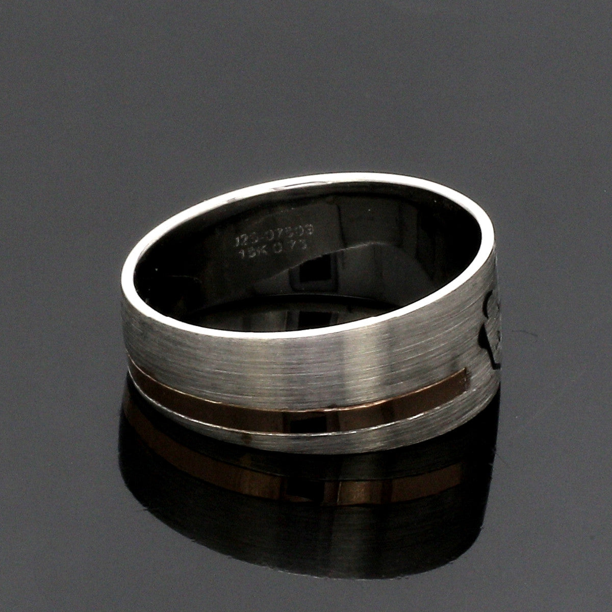 Platinum Love Bands with Rose Gold Ring JL PT 1413