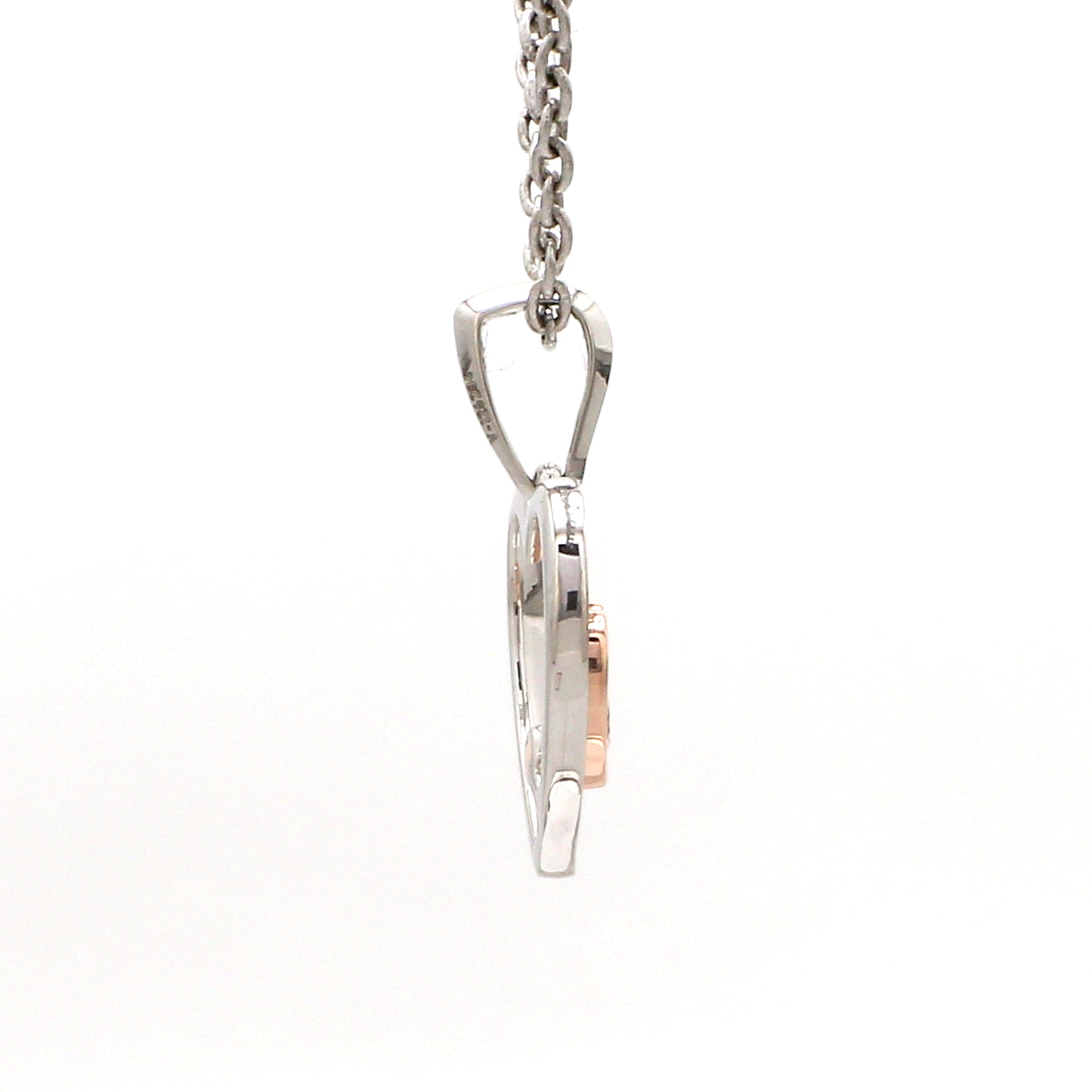 Evara Platinum & Rose Gold Heart Single Diamond Pendant JL PT P 325