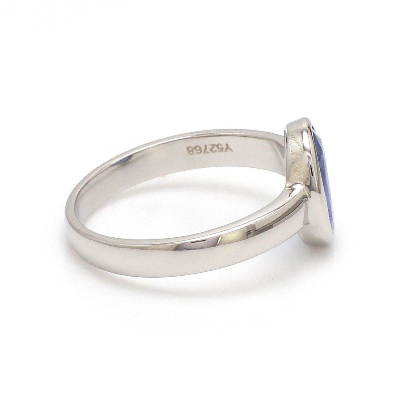 2.50-Carat Natural Blue Sapphire Platinum Ring JL PT Sapphire