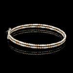 Load image into Gallery viewer, Japanese 2-row Platinum &amp; Rose Gold Bracelet for Women with Diamond Cut Balls JL PTB 1226
