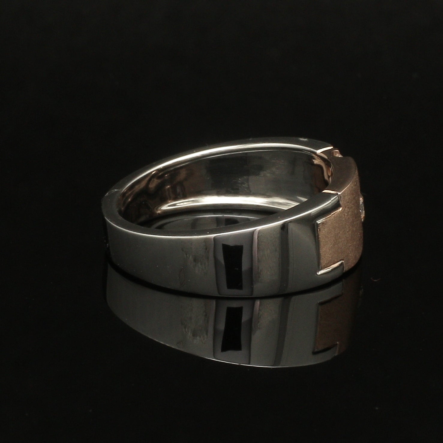 Platinum & Rose Gold Diamond Ring for Men JL PT 1315   Jewelove.US
