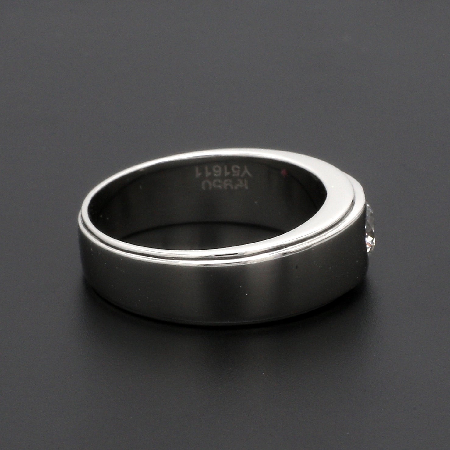 Classic Platinum Solitaire Love Bands SJ PTO 101 - Hi-Polish