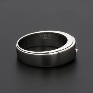 Classic Platinum Solitaire Love Bands SJ PTO 101 - Hi-Polish
