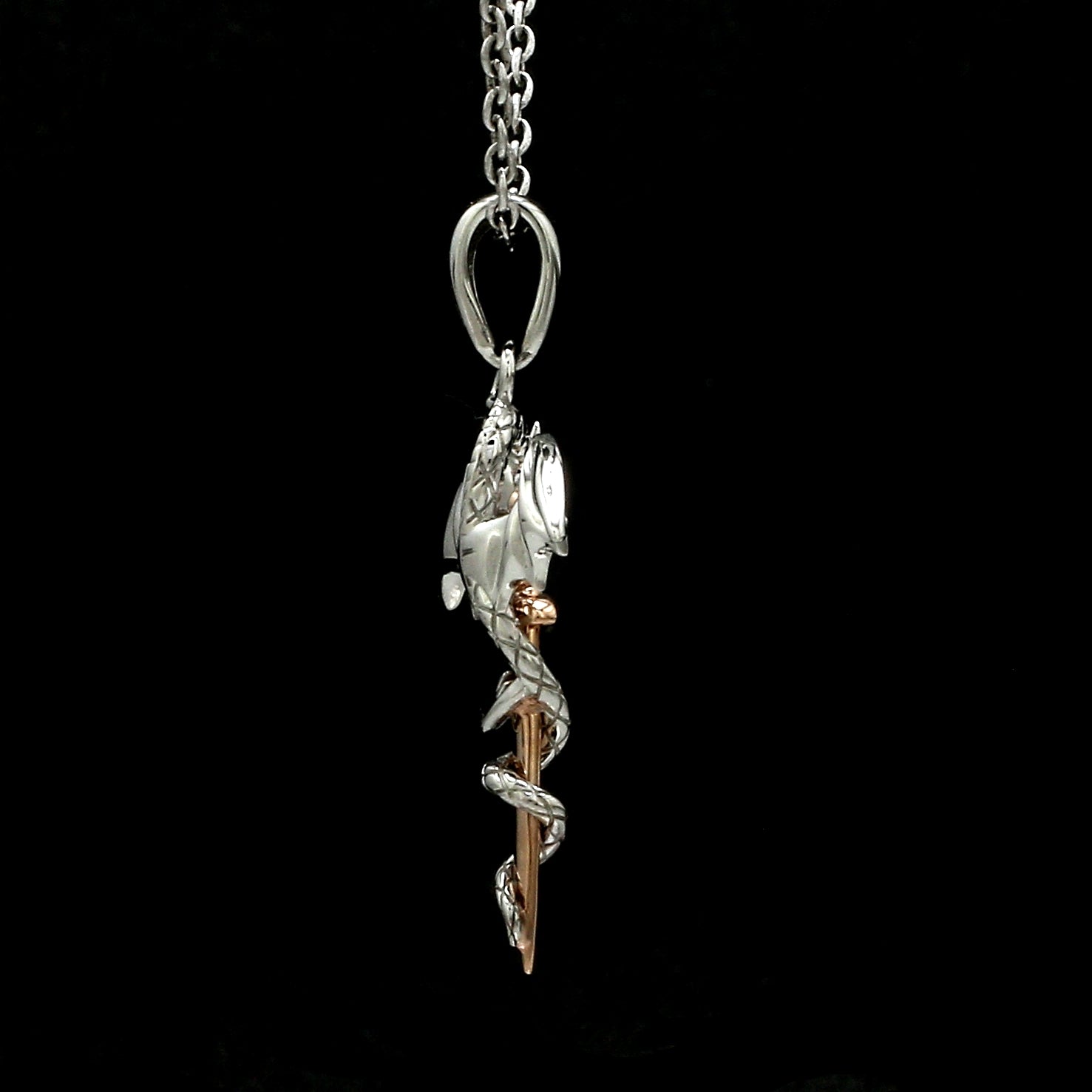 Platinum Rose Gold Dragon Unisex Pendant  JL PT P 361