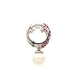 Load image into Gallery viewer, Platinum Diamond Ruby Earrings with Pearl JL PT E 369
