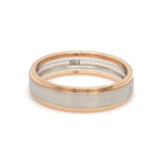 Load image into Gallery viewer, Engraved Platinum Love Bands with Rose Gold You &amp; Me Ring JL PT 1404
