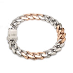 Load image into Gallery viewer, Men of Platinum | 9.5mm Matte &amp; Hi-Polish Rose Gold Bracelet for Men JL PTB 1257
