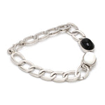 Load image into Gallery viewer, Platinum Bracelet with Black Onyx &amp; Opal stone for Men JL PTB 1290
