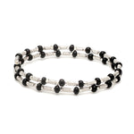 Load image into Gallery viewer, Japanese Platinum with Black Beads Nazariya / Nazariye Bracelet for Kids JL PTB 1229
