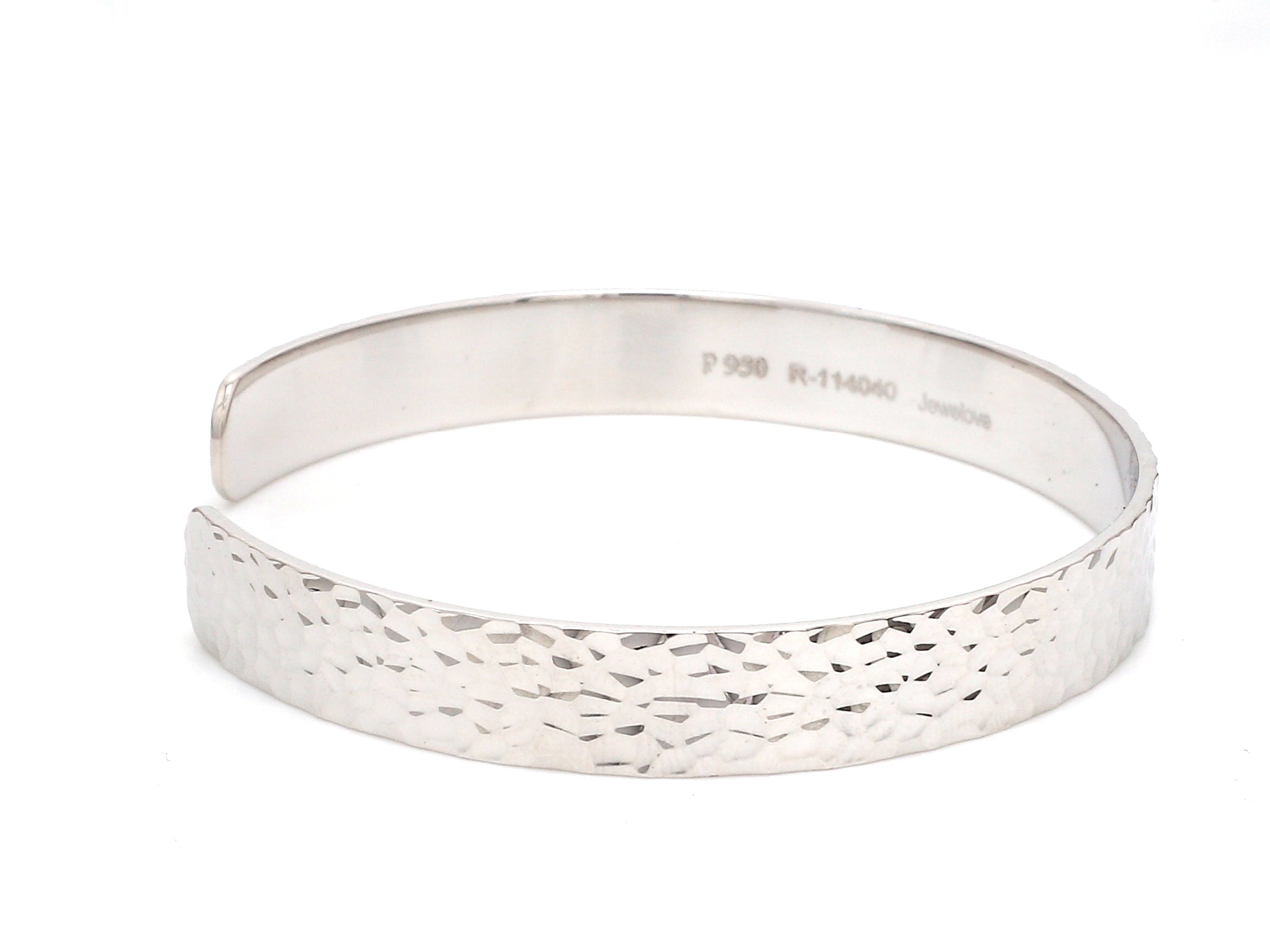 Open Hammered Platinum Kada for Men JL PTB 776-A