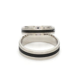 Load image into Gallery viewer, Platinum Couple Unisex Ring with Black Line Ceramic JL PT 1328   Jewelove
