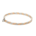 Load image into Gallery viewer, Japanese 2-row Platinum &amp; Rose Gold Bracelet for Women with Diamond Cut Balls JL PTB 1226

