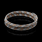 Load image into Gallery viewer, Japanese 5-row Platinum &amp; Rose Gold Bracelet for Women with Diamond Cut Balls JL PTB 1275
