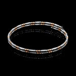 Load image into Gallery viewer, Japanese 2-row Platinum &amp; Rose Gold Bracelet for Women with Diamond Cut Balls JL PTB 1277
