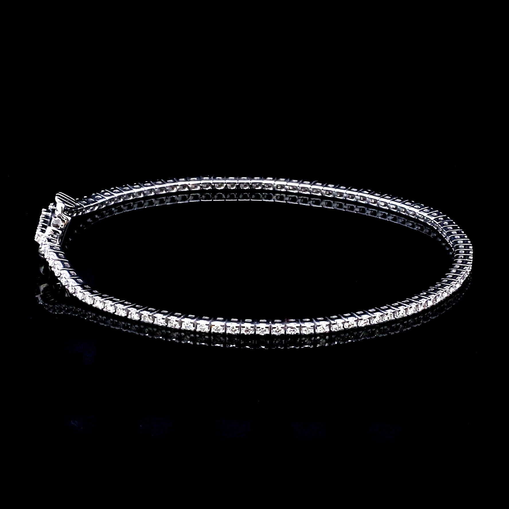 Single Line Platinum Tennis Bracelet with Diamonds JL PTB 1235