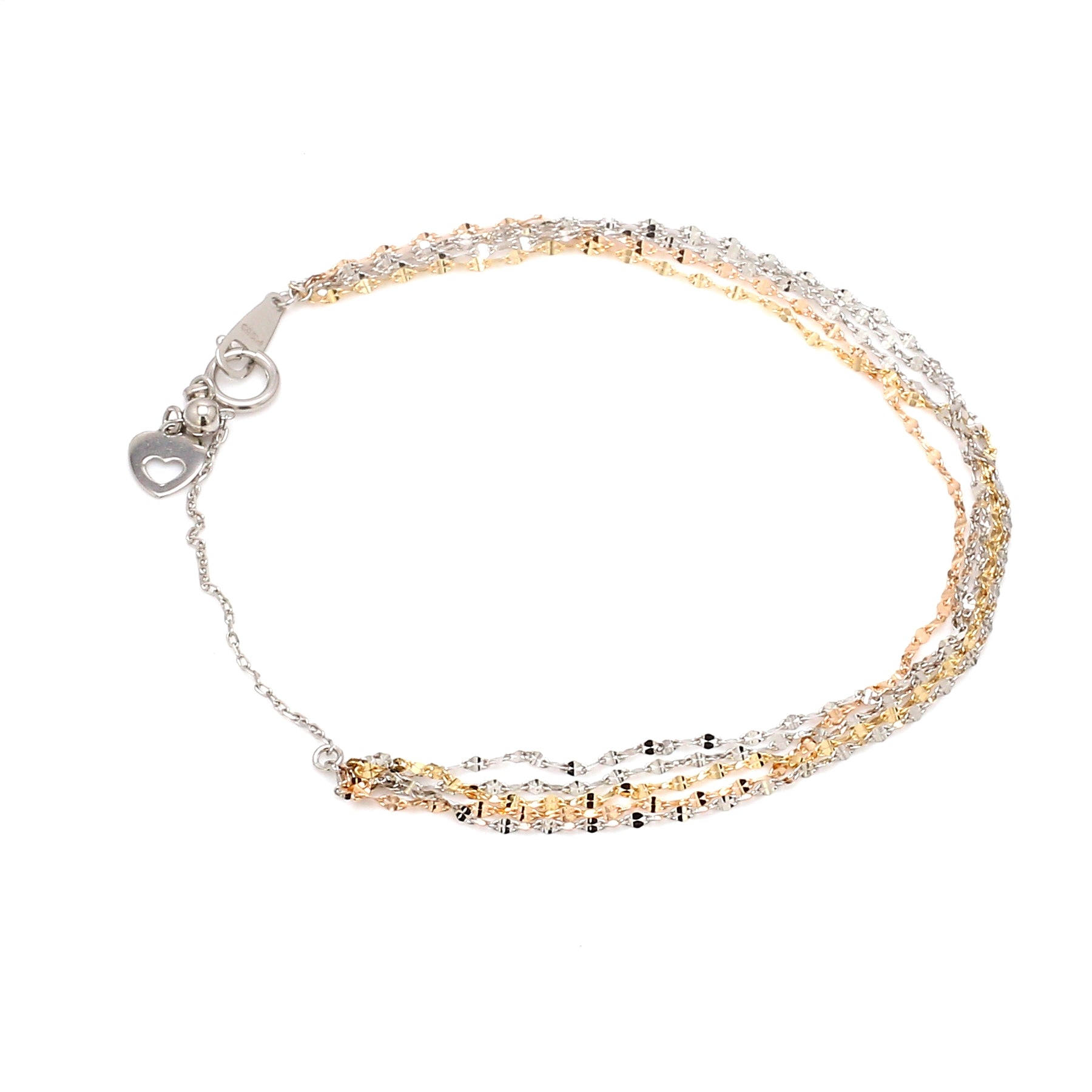 Japanese 5 Line Platinum & Rose gold Fantasy Light Weight Adjustable Bracelet JL PTB 1369