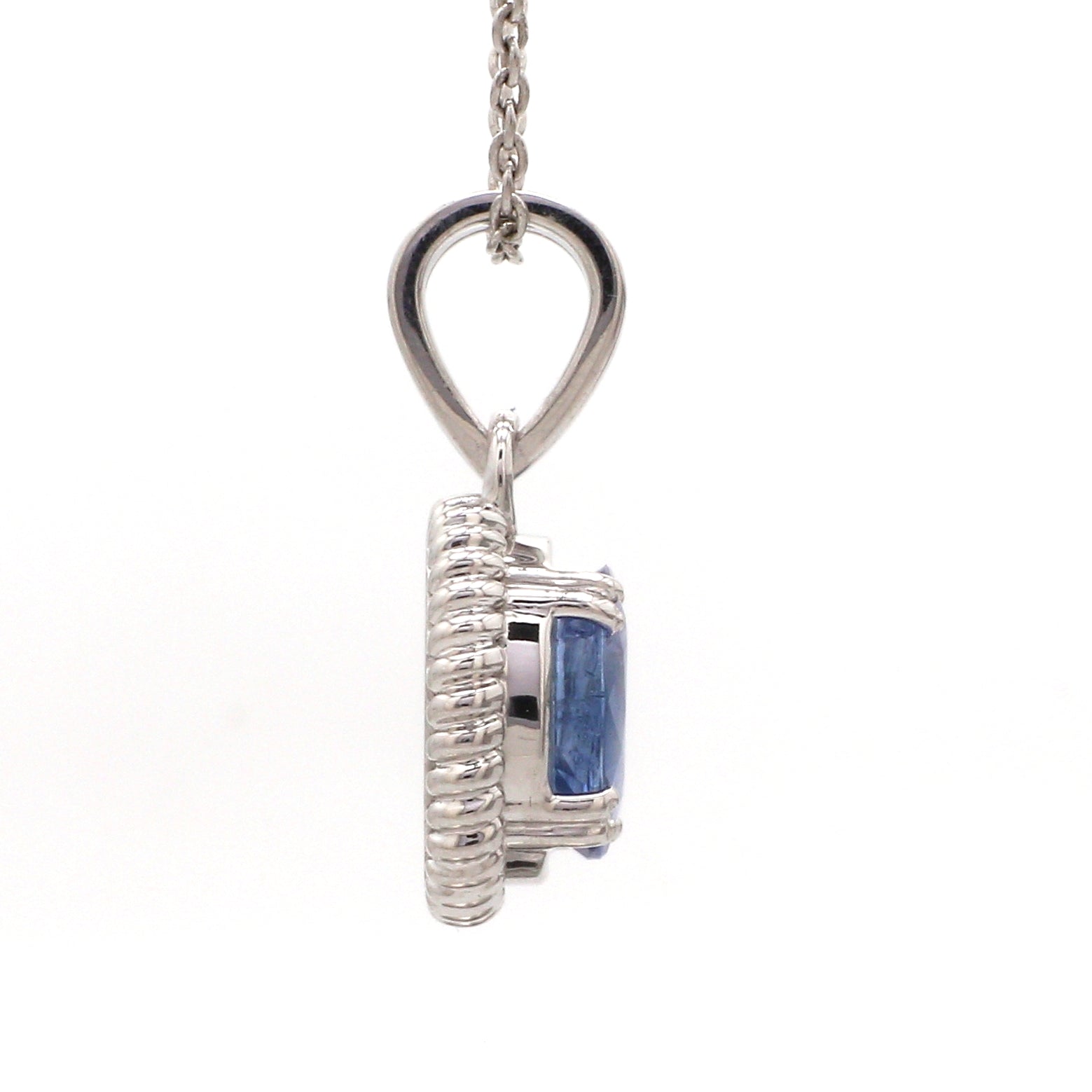 Designer Platinum Pendant with Blue Sapphire JL PT P 321   Jewelove.US