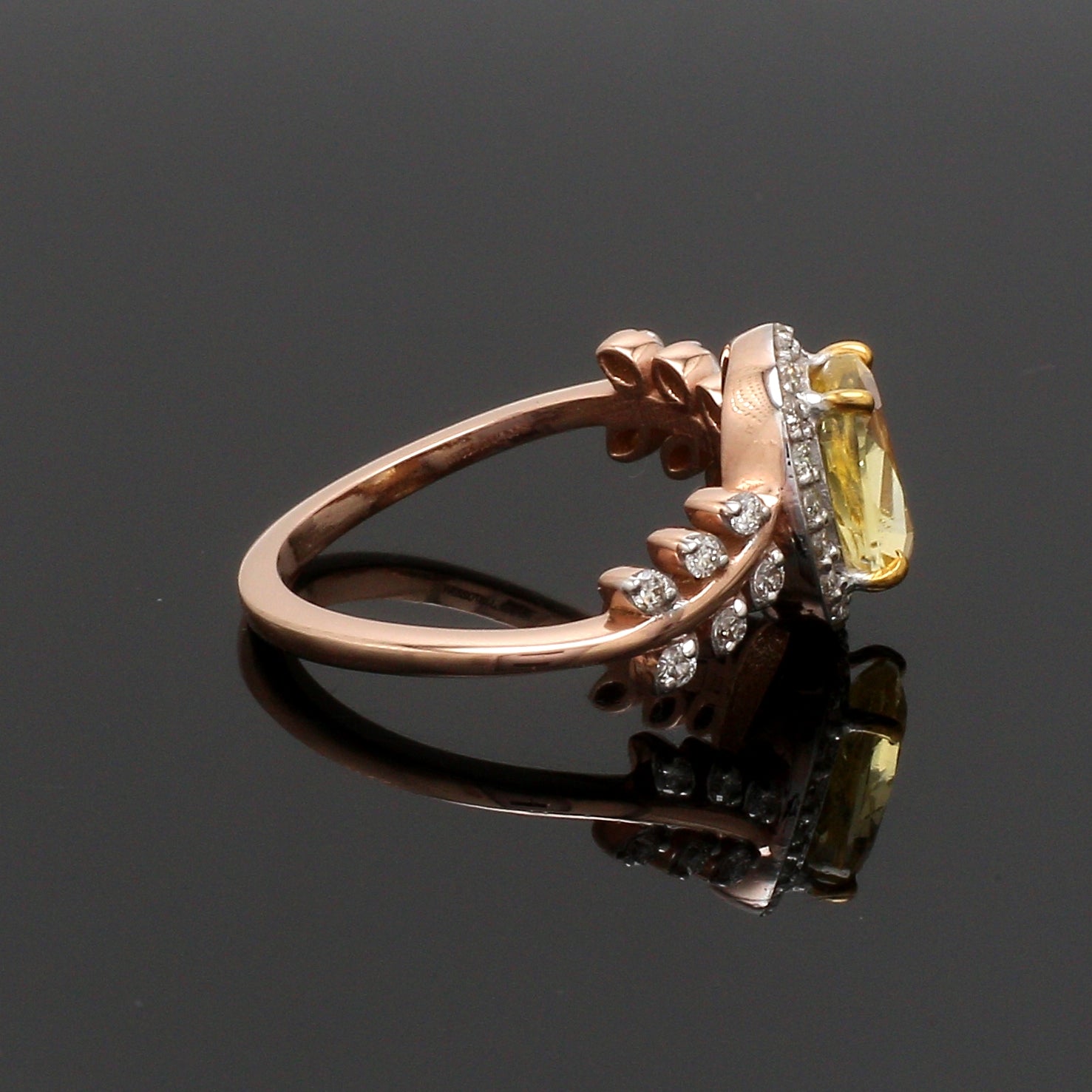 1.75cts. Yellow Sapphire 18K Rose Gold Diamond Ring for Women JL AU 1356R   Jewelove