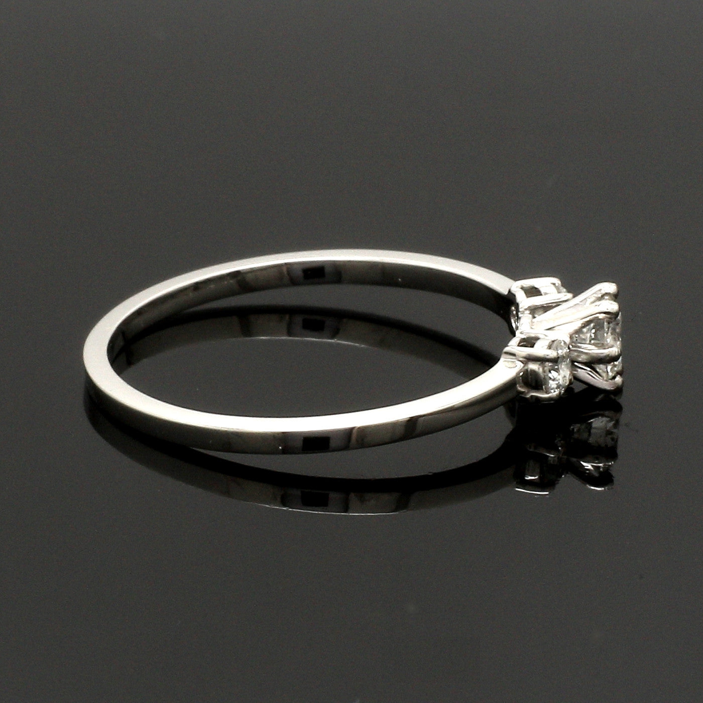 30-Pointer Solitaire Diamond Accents Platinum Ring JL PT 1229-D