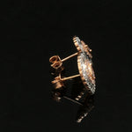 Load image into Gallery viewer, 18K Rose Gold Pink Marquise Diamond Earrings with Light Pink &amp; White Round Diamond JL AU PD 105
