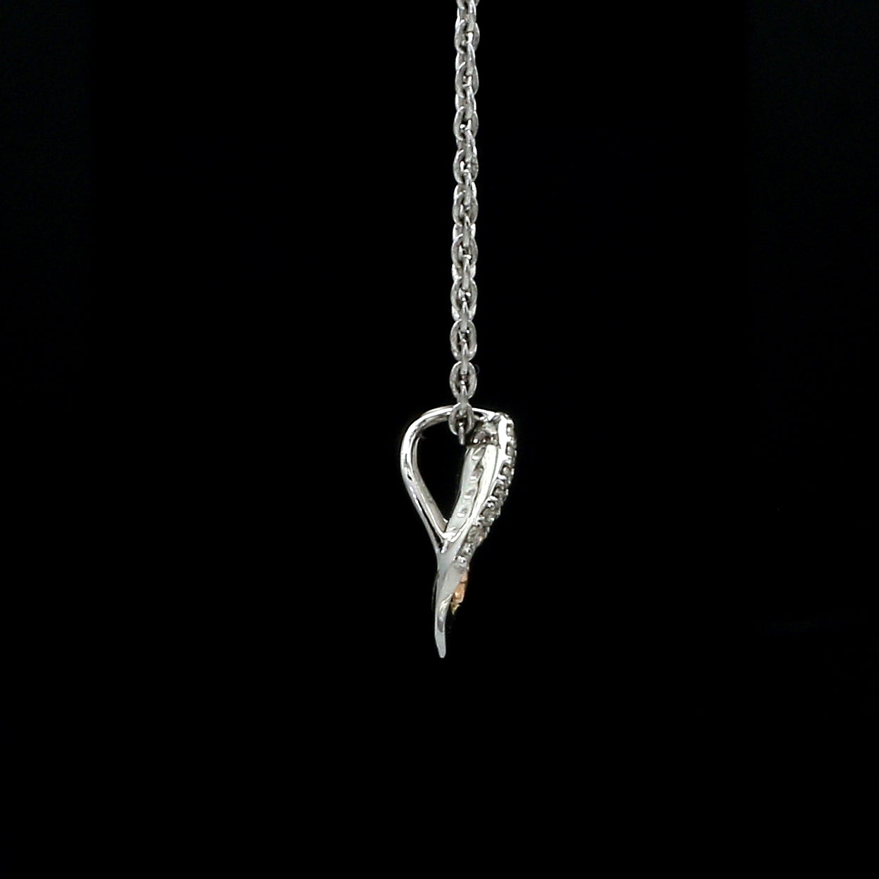 Evara Platinum Diamonds Pendant with Rose Gold Heart JL PT P 323   Jewelove.US