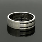 Load image into Gallery viewer, Platinum Black Diamond Double Line Ring for Men JL PT 1400
