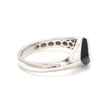 Load image into Gallery viewer, Plain Platinum Ring with Black Enamel for Men JL PT 1319
