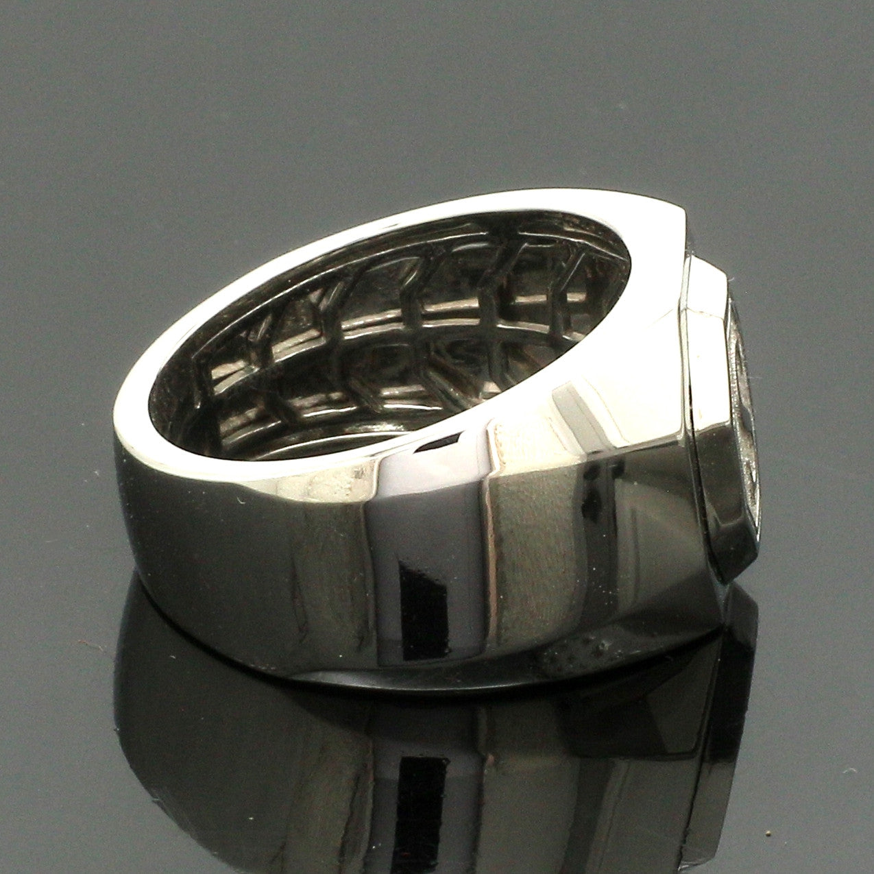 Customised Alphabet / Initial Platinum Signet Ring for Men JL PT 1373