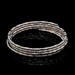 Load image into Gallery viewer, Japanese 5-row Platinum &amp; Rose Gold Bracelet for Women with Diamond Cut Balls JL PTB 1273
