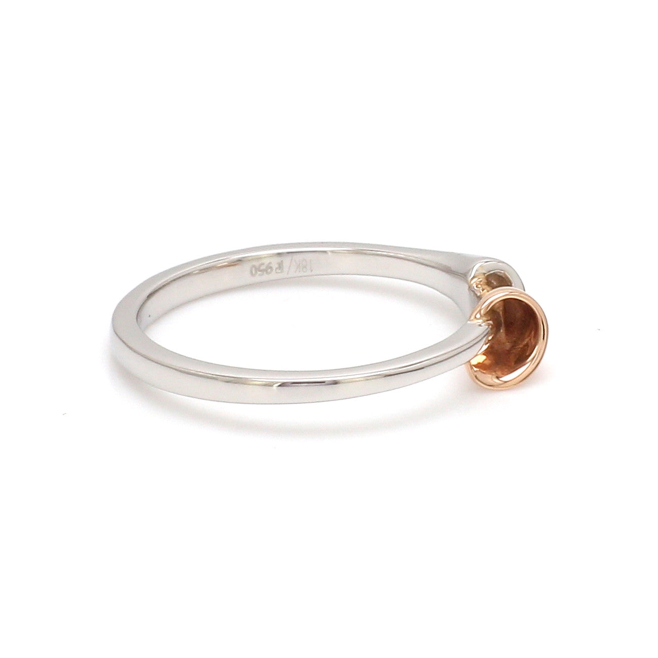 Evara Plain Platinum Rose Gold Ring for Women JL PT 1409