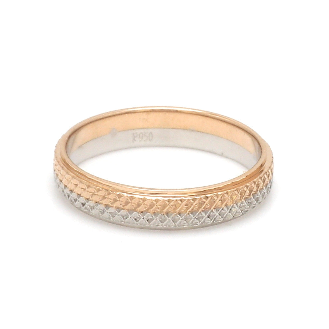 Platinum Love Bands with Rose Gold Ring JL PT 1406