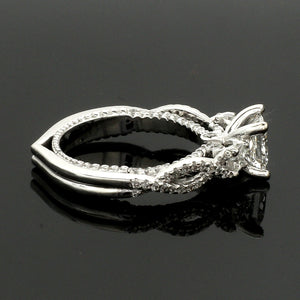 1-Carat Princess cut Solitaire Diamond Accents Platinum Ring JL PT 1369