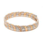 Load image into Gallery viewer, Japanese 5-row Platinum &amp; Rose Gold Bracelet for Women with Diamond Cut Balls JL PTB 1273

