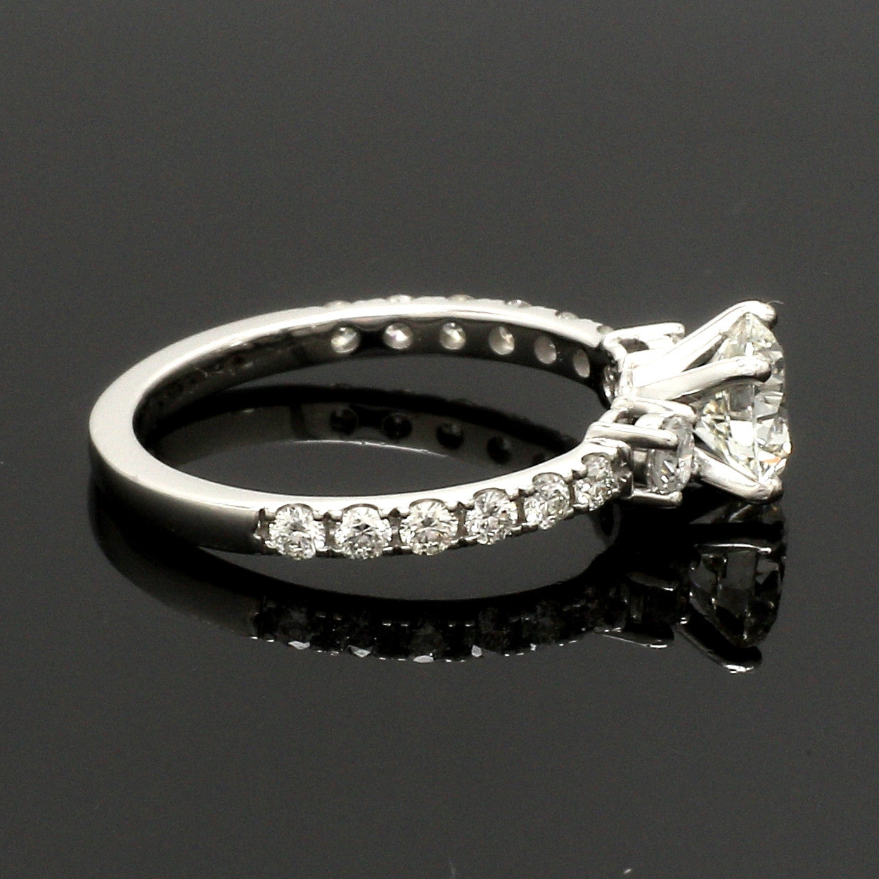 1-Carat Platinum Solitaire Engagement Ring with Diamond Accents JL PT 327-B