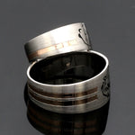 Load image into Gallery viewer, Platinum Love Bands with Rose Gold Ring JL PT 1413
