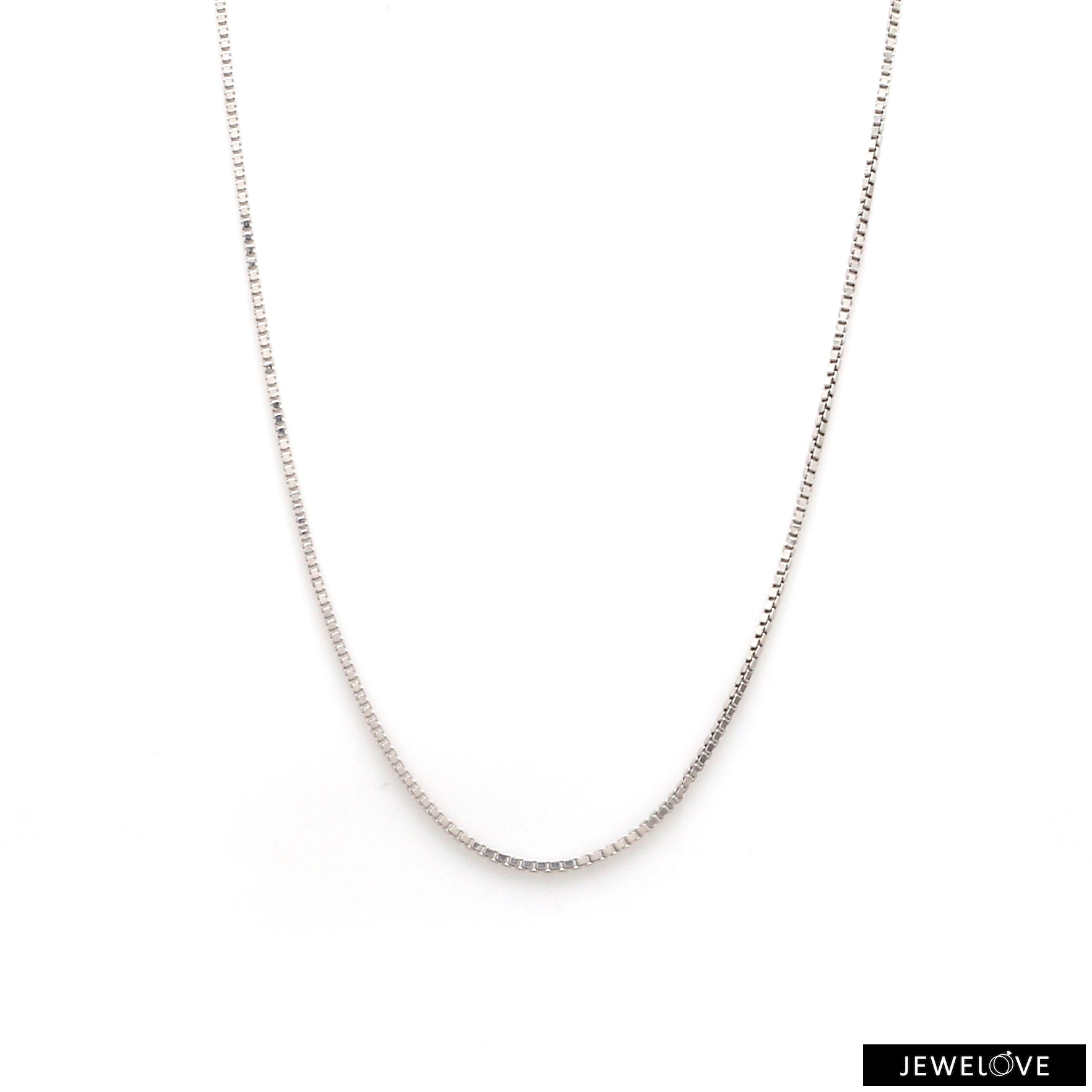 1.2mm Plain Platinum Box Chain JL PT 702-A   Jewelove