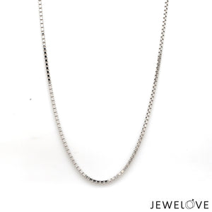 1.5mm Unisex Plain Japanese Platinum Box Chain SJ PTO 702-B   Jewelove