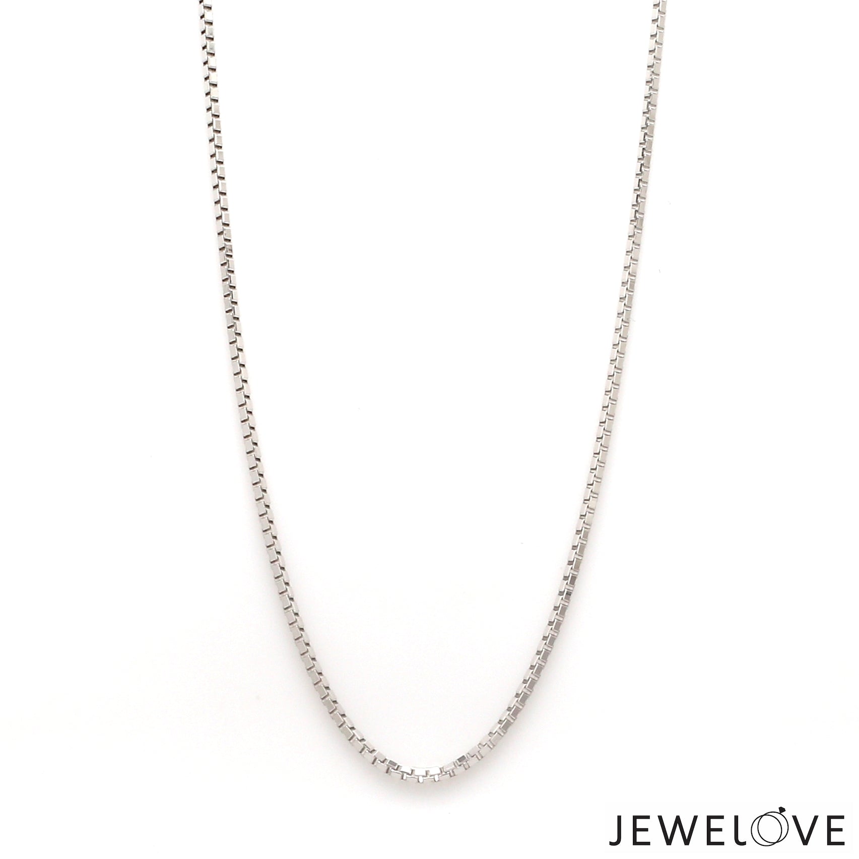 1.5mm Unisex Plain Japanese Platinum Box Chain SJ PTO 702-B   Jewelove